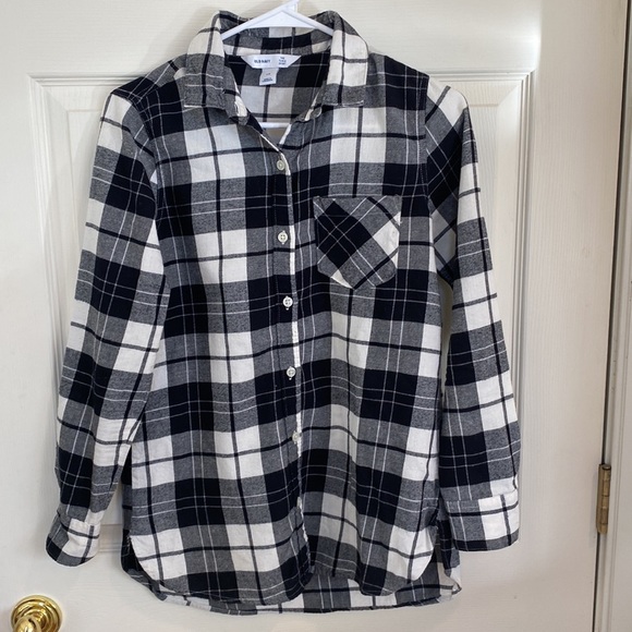 Women’s Flannel Tunic Shirt in Black White XS - Picture 1 of 5